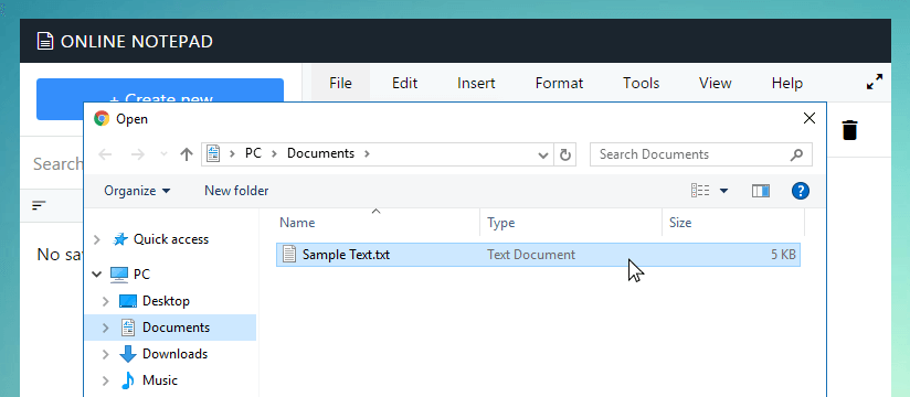 Open file dialog in Panseo
